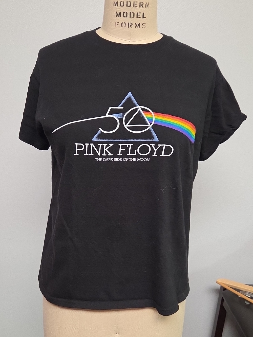 Pink Floyd Black Short-Sleeve 50th Anniversary Prism Tee